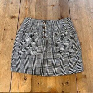 Cotton Candy LA Black Gray Plaid Mini Skirt Size Small